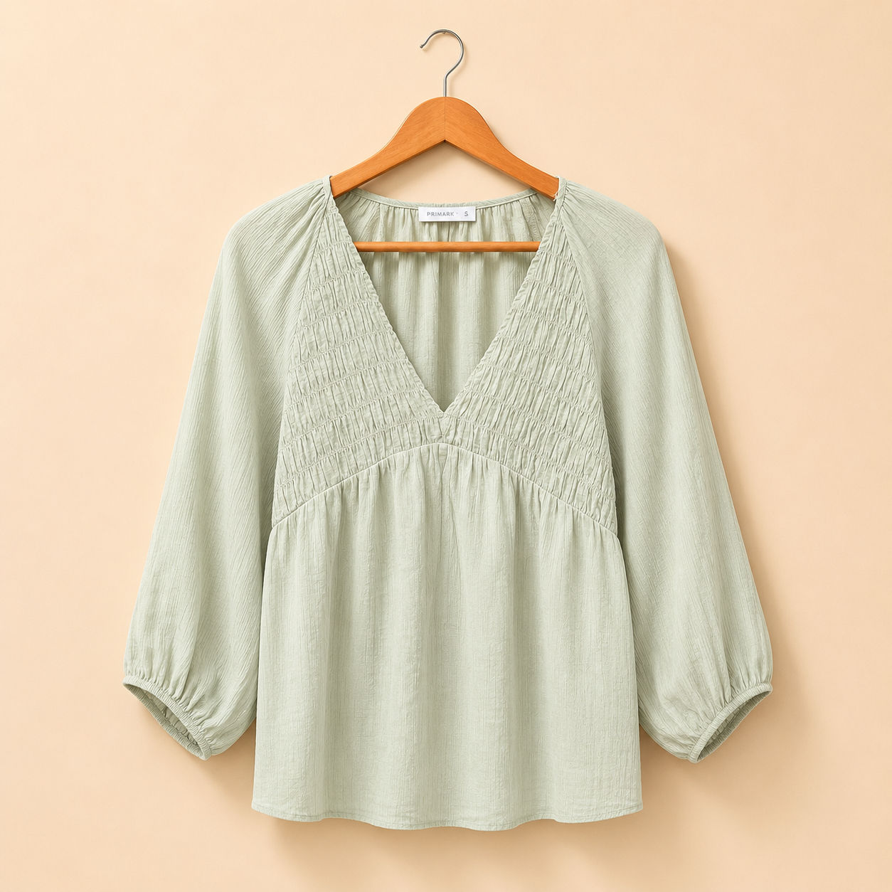 Mint green shirred front top size S
