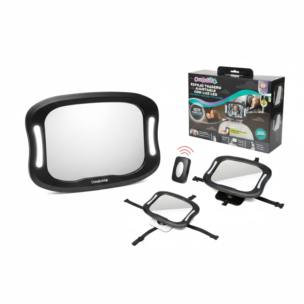 Espejo trasero con luces LED.