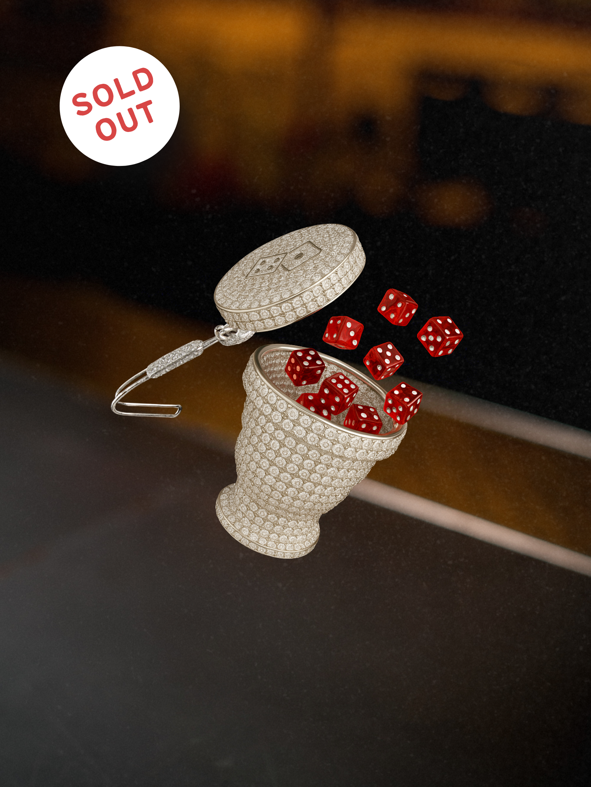 Diamond Encrusted Dice Cup