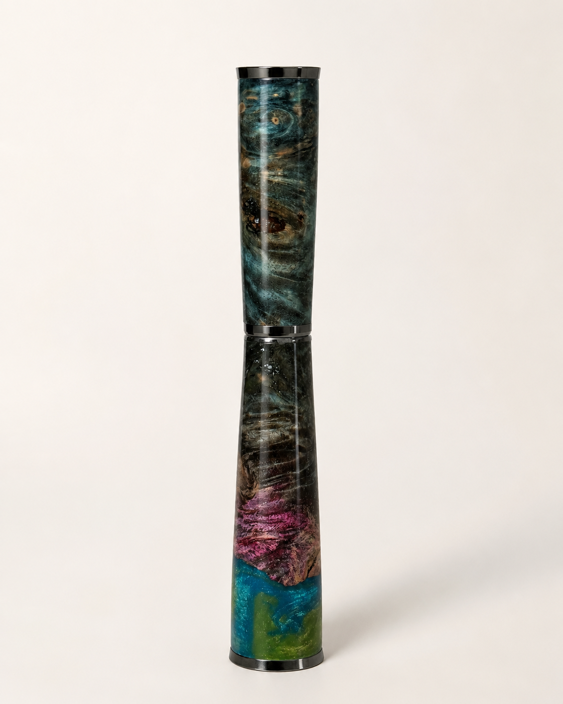 Hand-Turned Luxury Rollerball Pen with Marbled Resin Finish - Galaxy