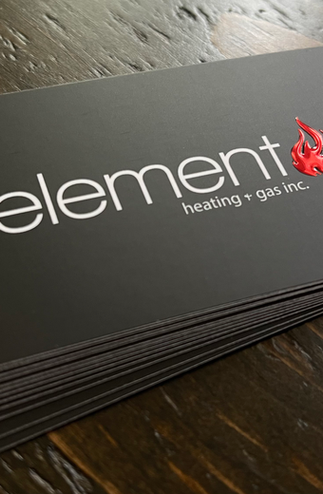 Black business with a red flame