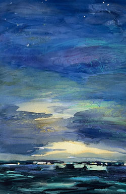 Last Light, watercolor, 18 x 12, 2025