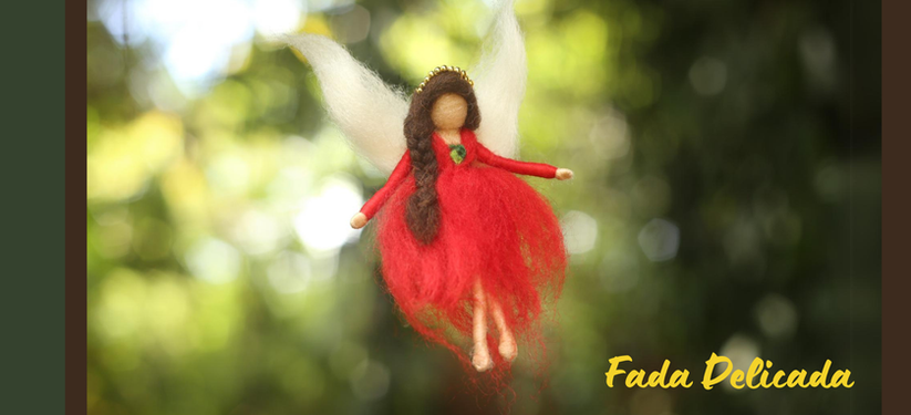Fada feita com a técnica de feltragem com agulha