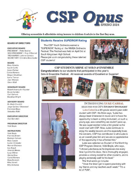 CSP SPRING 2024 Newsletter