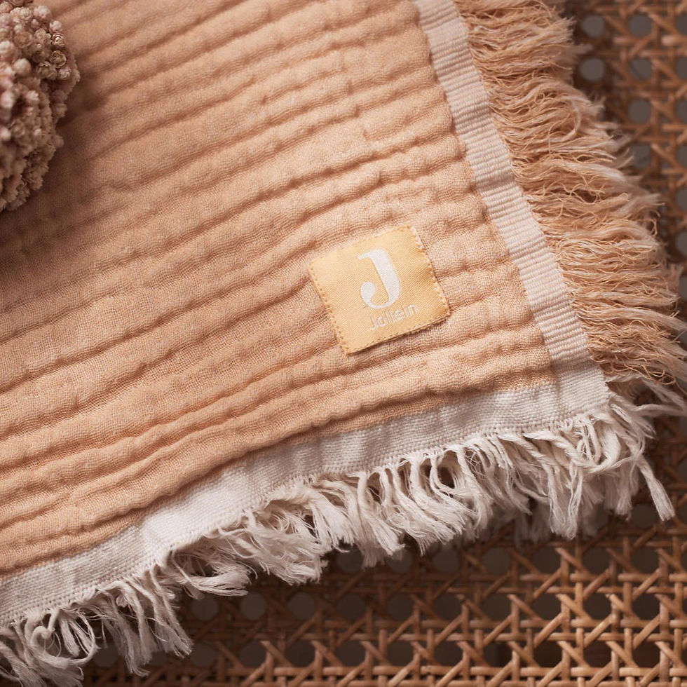 Thumbnail: MUSLIN BLANKET FRINGE | moonstone
