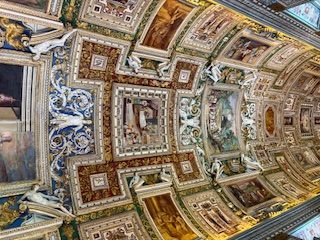 the ceiling in the Vatican Museum