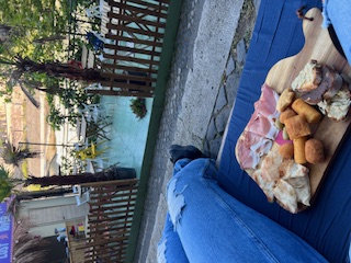enjoying a platter by the river 
