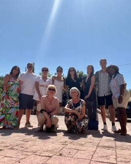 a group of tourists at a winery