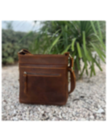 Waxed oil Leather Satchel Concealment Purse
