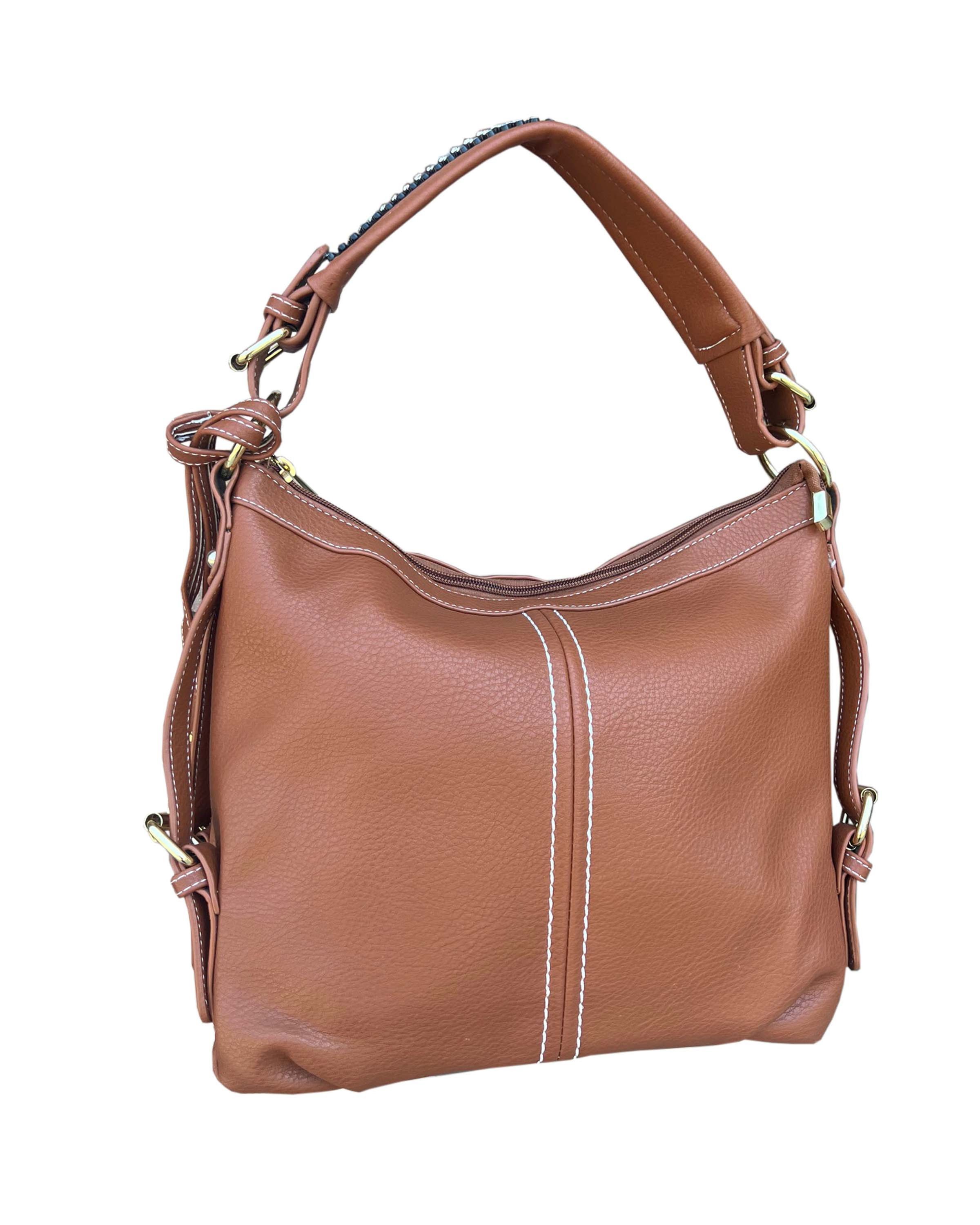 Small BoHo Leather Concealment Tote