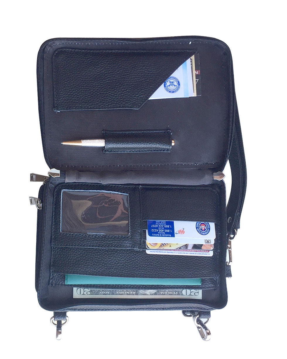 Thumbnail: Dual Compartment Leather Wristlet