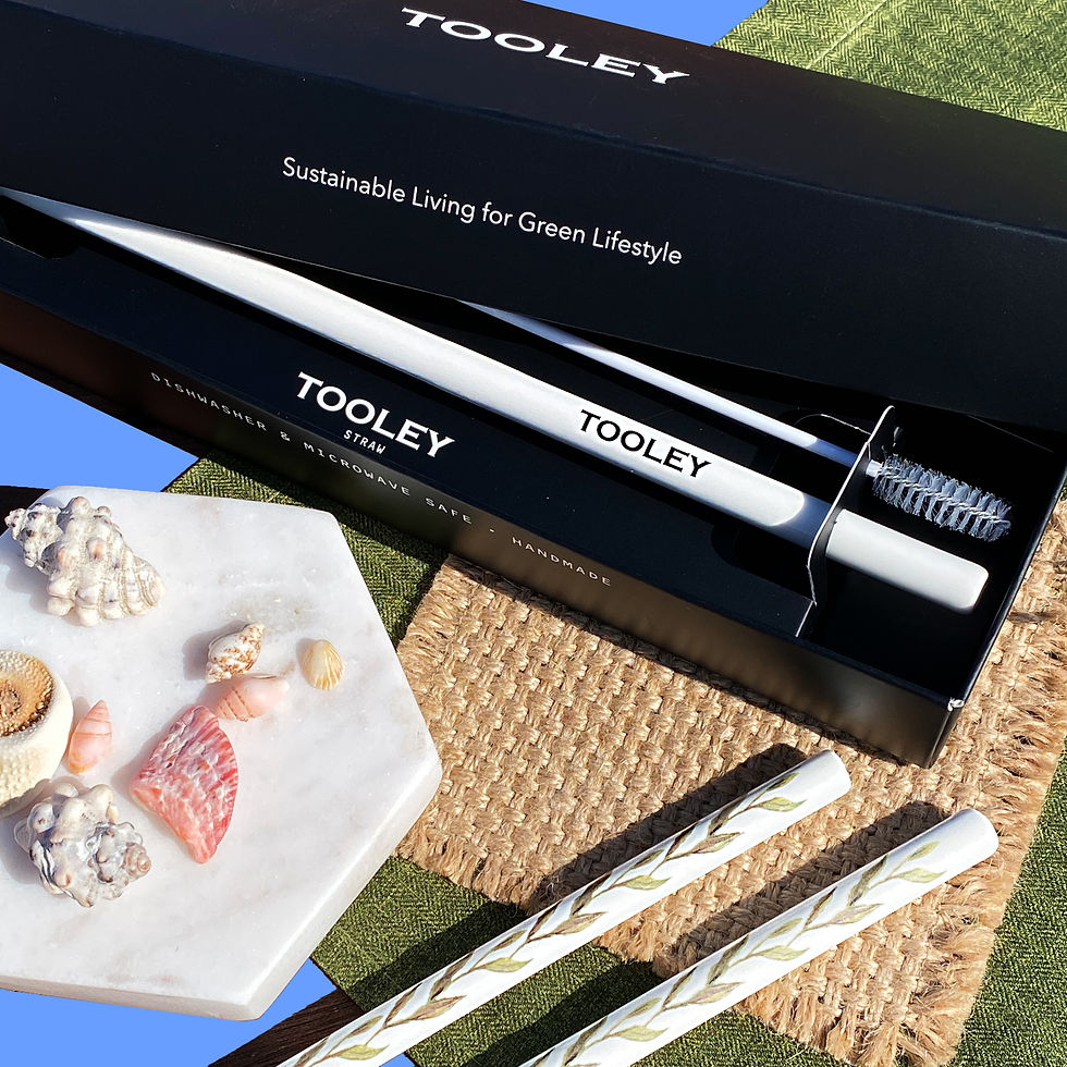 섬네일: TOOLEY Ceramic straw Leaf Green 툴리 세라믹스트로 리프그린