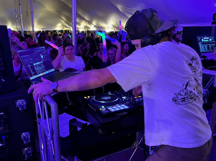 Packed dance floor DJ services 