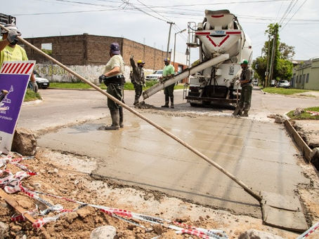 Quilmes: continuaron los trabajos de hormigonado en el barrio La Colonia