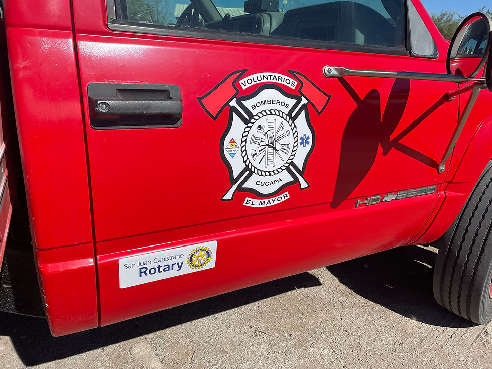 The "wildland" fire fighting truck donated by San Juan Capistrano Rotary as part of a District Grant.