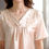 Thumbnail: Silk Satin Plain Lace Pajamas  Short Sleeve Sleepwear