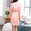 Thumbnail: Silk Satin Plain Robe Romper Set Sleeveless Sleepwear