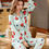 Thumbnail: Silk Satin  Pajamas Printed Strawberry Long Sleeve Sleepwear