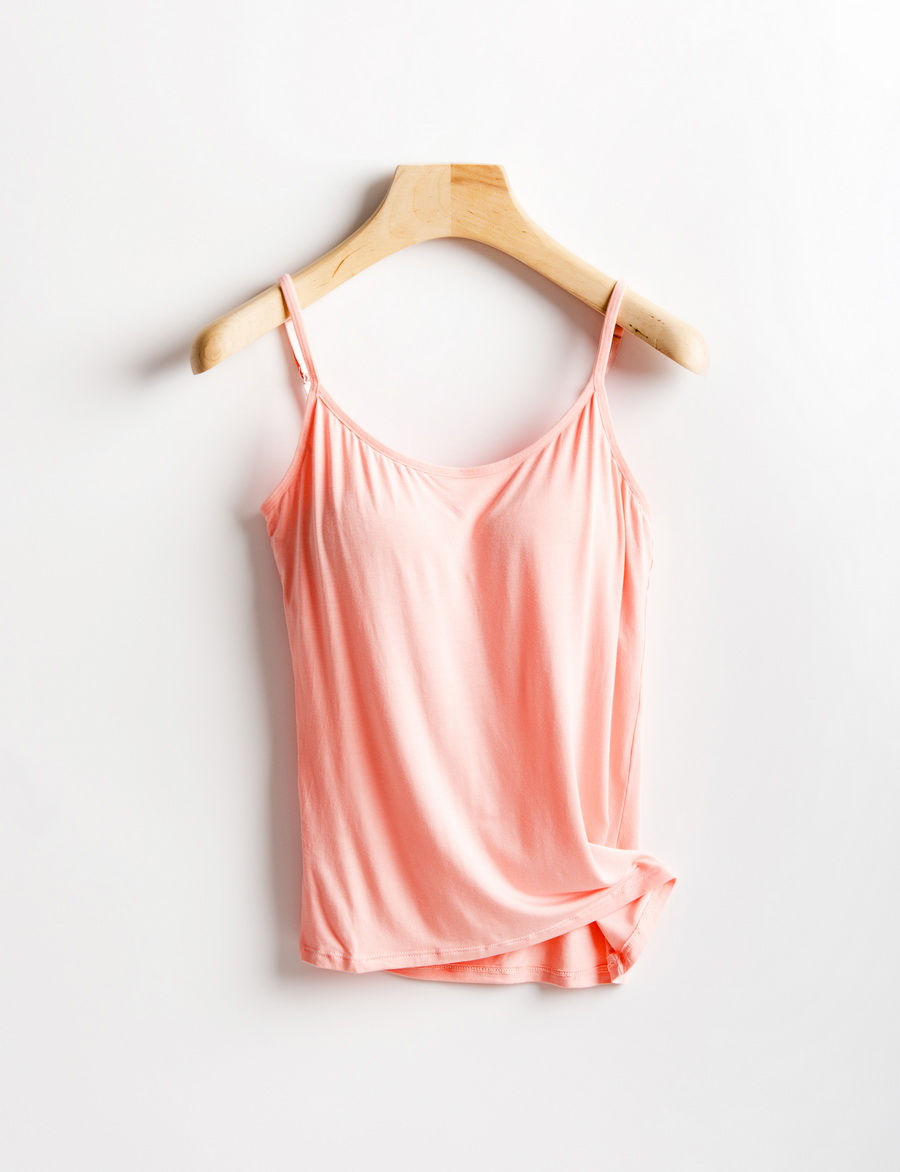 Thumbnail: Cotton Plain NightGown Camisole With Bra Pad in One and Short 2 Pcs Set