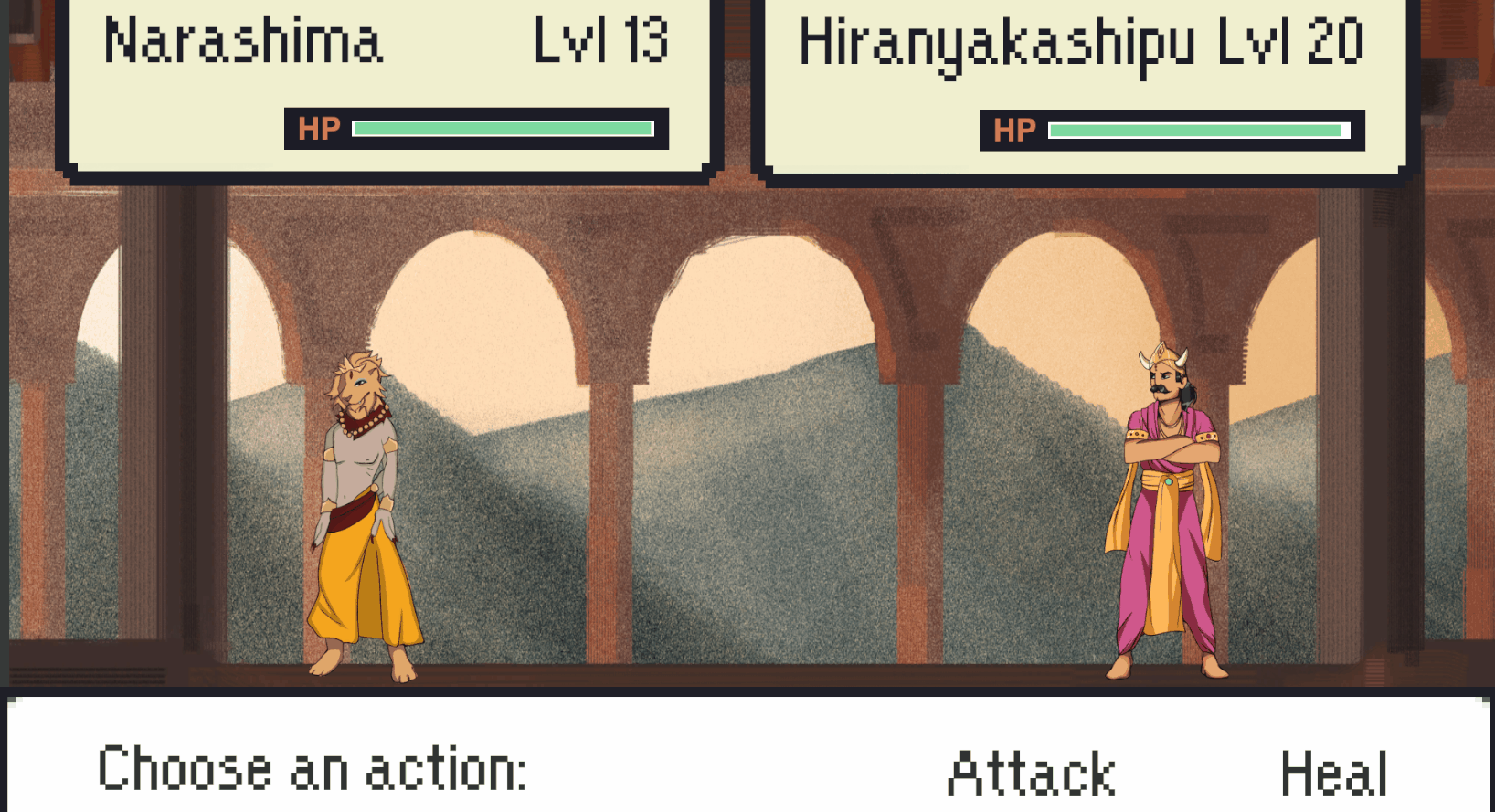 Turned based battle Narashima.gif