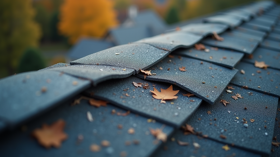 High angle view of roof with missing shingles