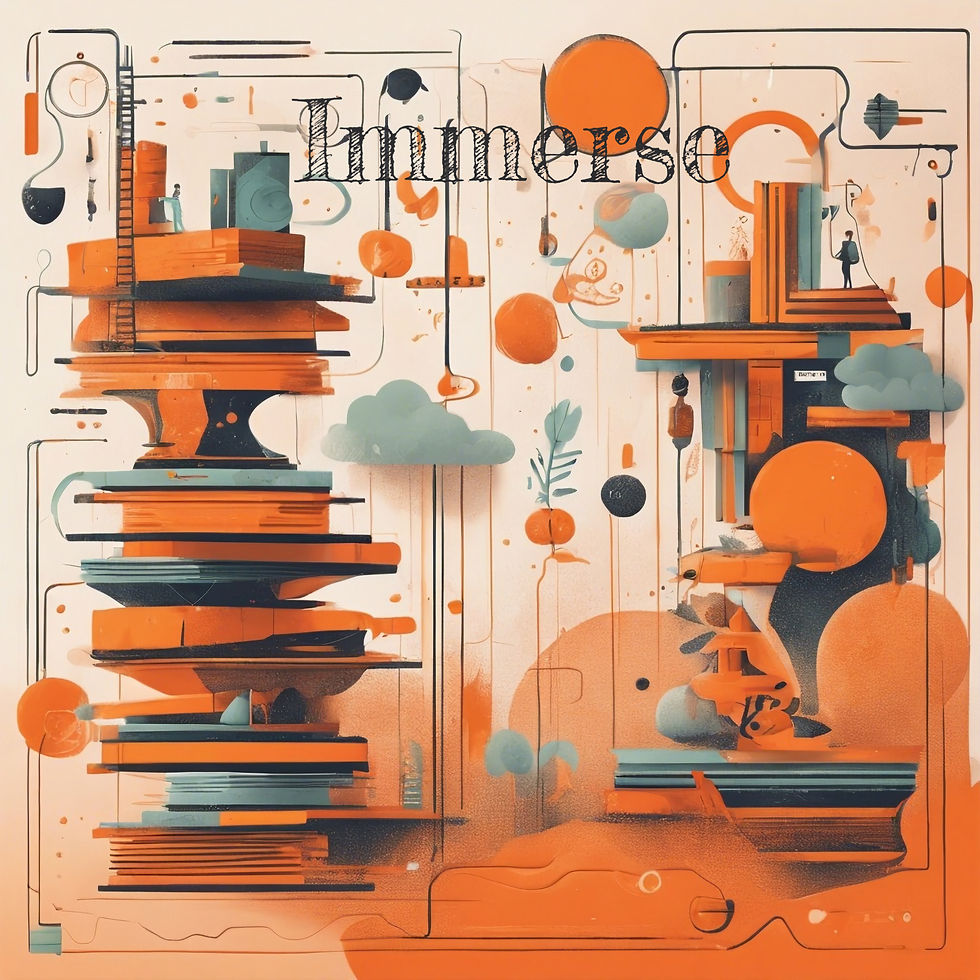 balanced, beautiful, modern storytelling  narrating with colourful and  rusty orange  elem