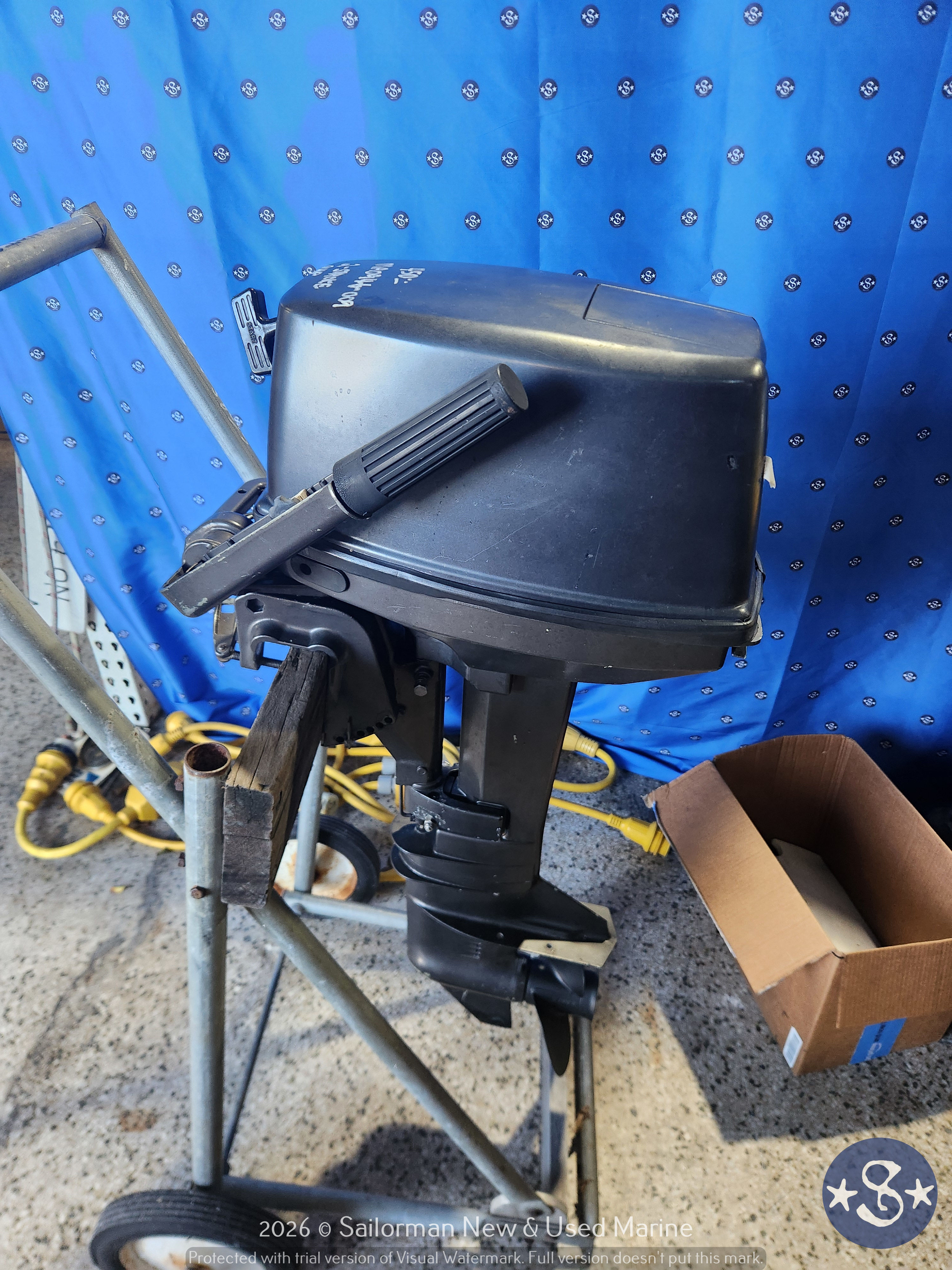 Nissan 8 HP 2-Stroke Outboard With Gas Tank And Fuel Hose