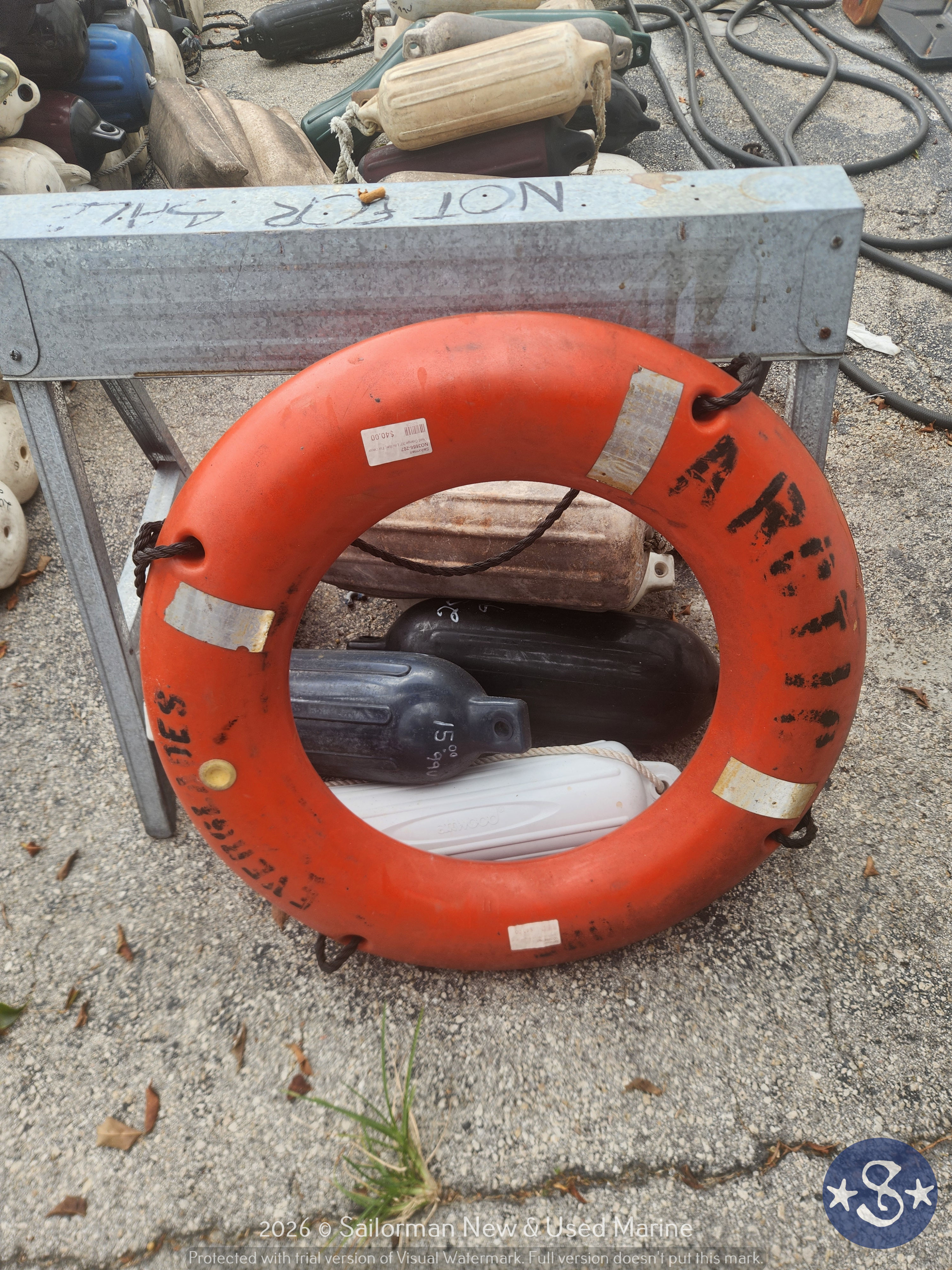 Used Orange 30" Life Ring For Decor