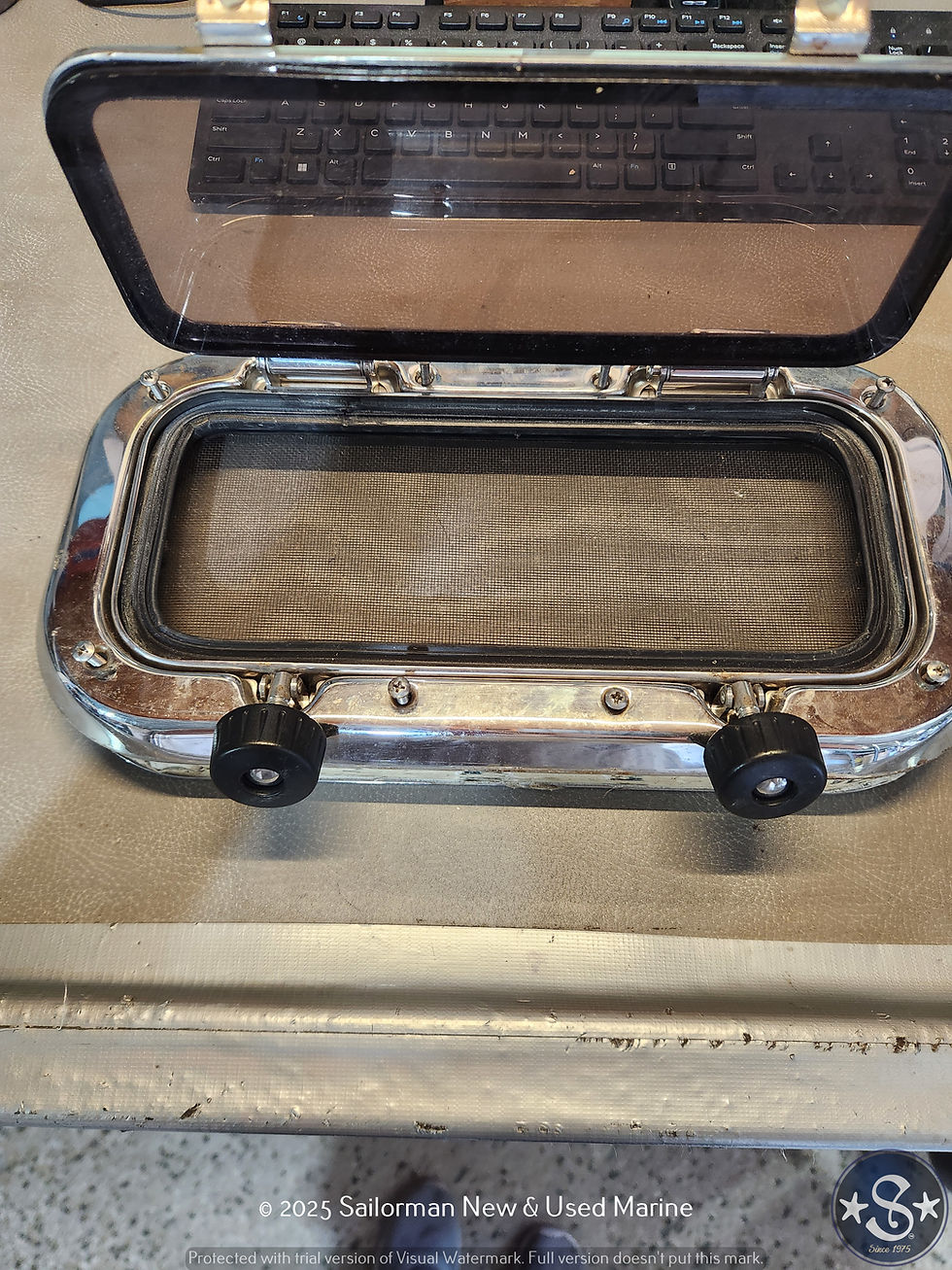 Thumbnail: Bomar Stainless Rectangular Opening Porthole With Screen