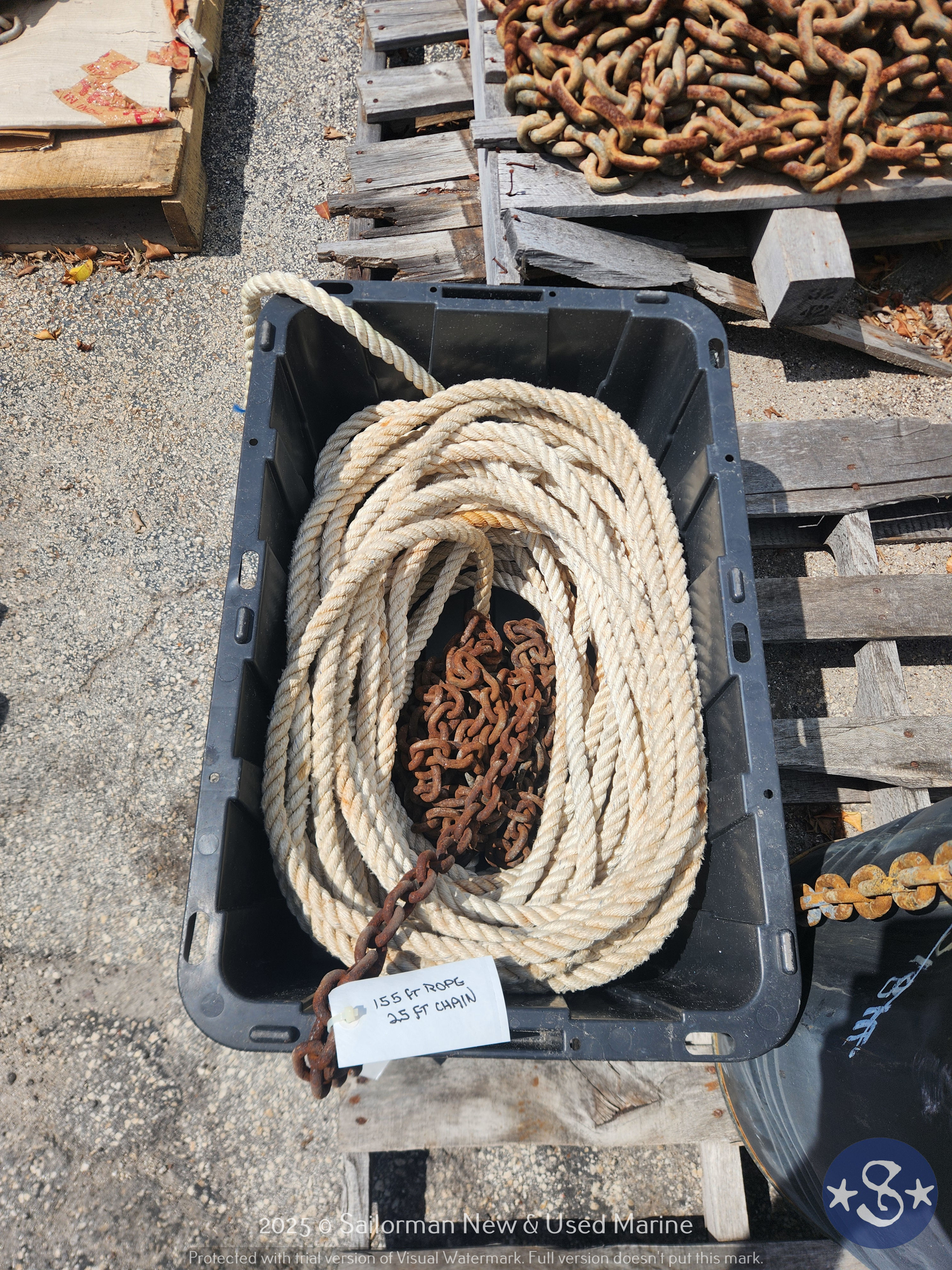 5/16" x 25' Chain and 5/8"x 155' Rode