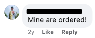 Facebook Comment Describing a Customer's Satisfaction