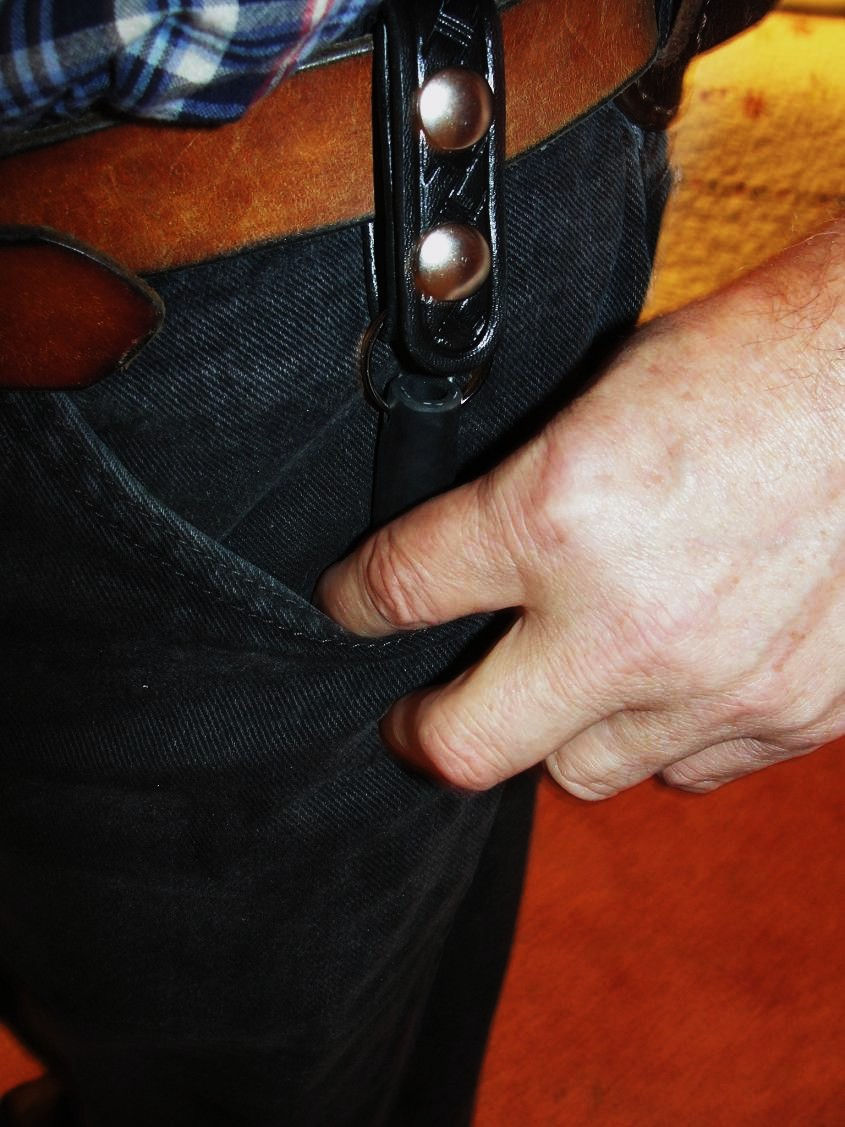 Thumbnail: 4-1/4" Titanium Belt Carry Door Knocker & Self Defense Stick