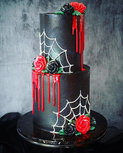 Gothic Spiderweb Drip Cake