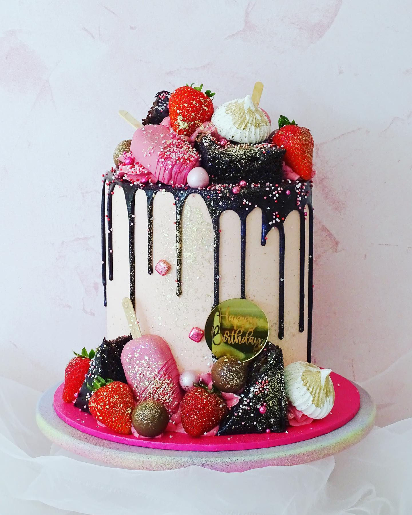 Pink Chocolate Overload Drip Cake
