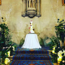 Antique Gold and White Cake