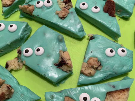 Zelf verpakte traktatie maken: Cookie monster fudge 