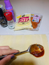 Kerstboom pizza rolletjes