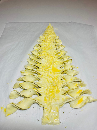 Kerstboom bladerdeeg kaas