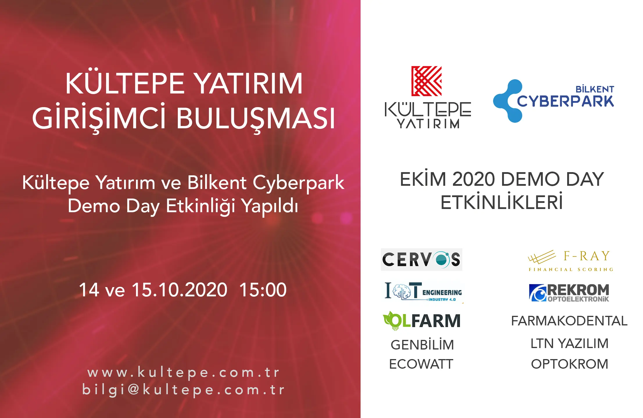 Kültepe Yatırım Bilkent Cyberpark demo günü demoday