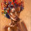 Miniature : Portrait de femme noire sur fond de couleur bronze mis en valeur par Carole Buttin artiste peintre Martinique