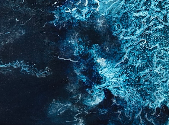extrait fond marin à l'acrylique par Carole Buttin