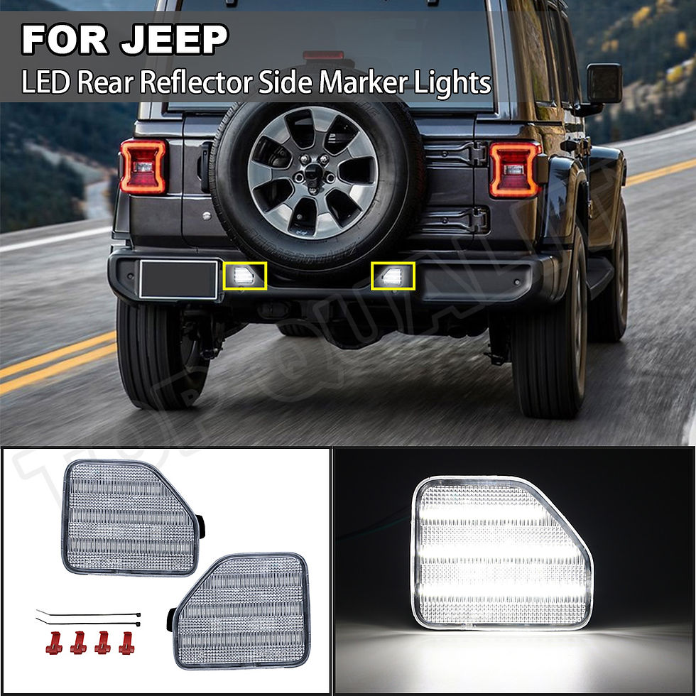 For 2018 2019 2020 Jeep Wrangler JL Clear Lens LED Side Mark Light LED Rear Bump