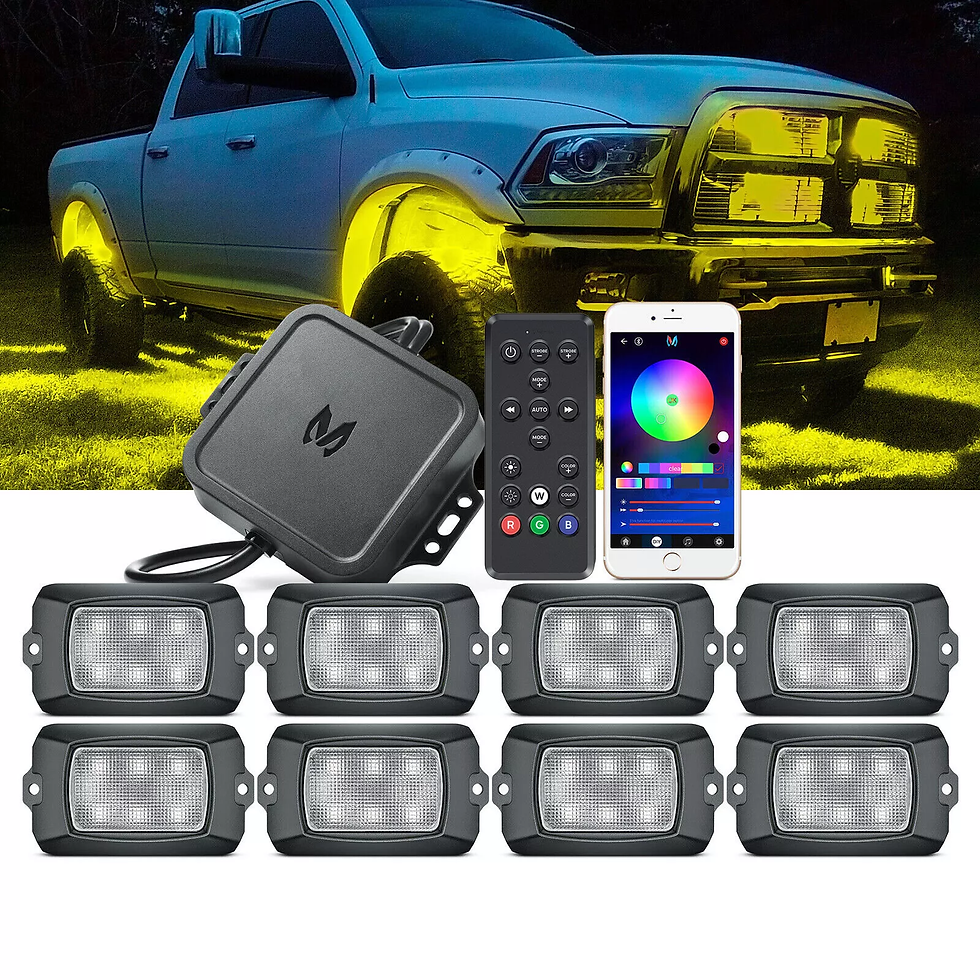 MICTUNING 8 Pods Q1 RGBW LED Rock Lights With Remote+APP Control,Music Mode Unde