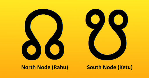 the glyphs of north and south nodes