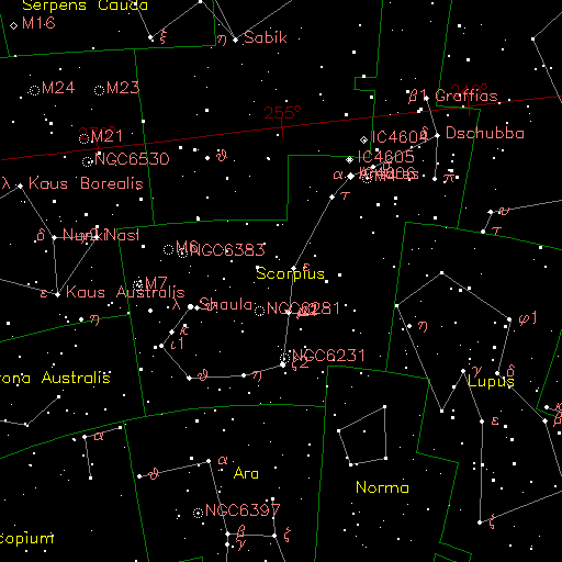 Scorpio constellation map