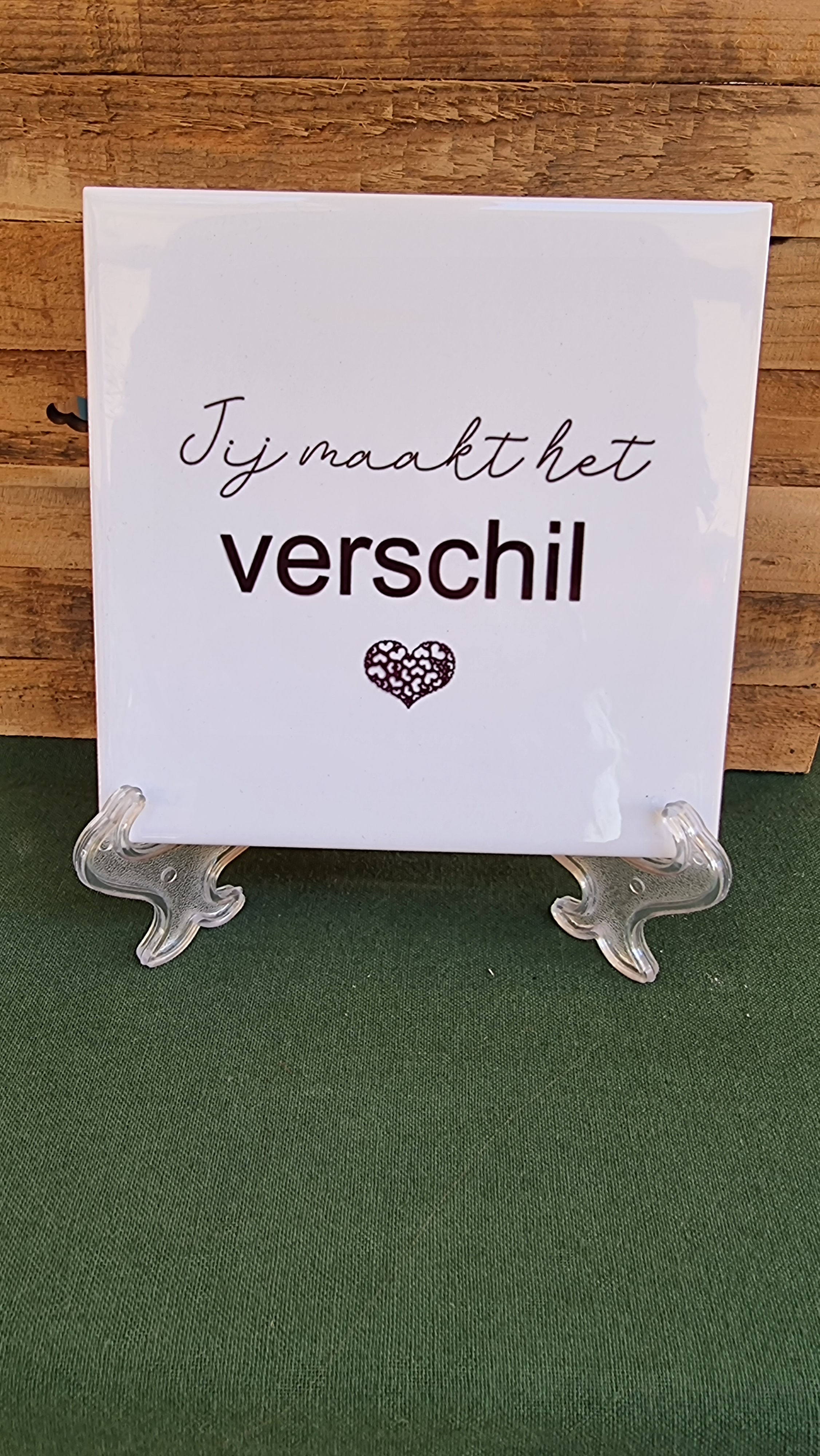 Keramisch tegeltje met de tekst jij maakt het verschil