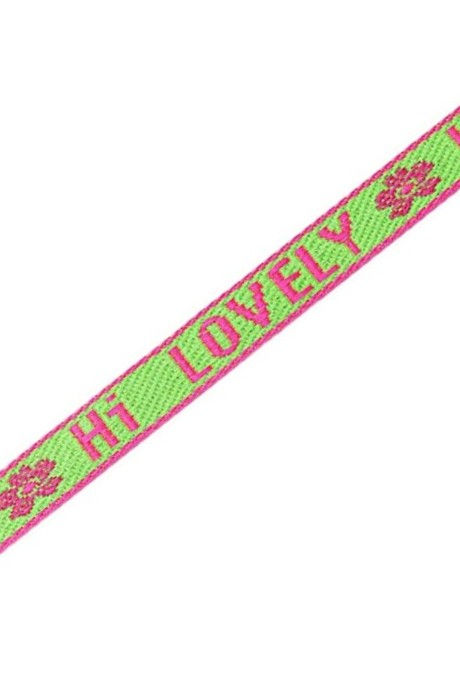 Lint armband met de tekst hi lovely