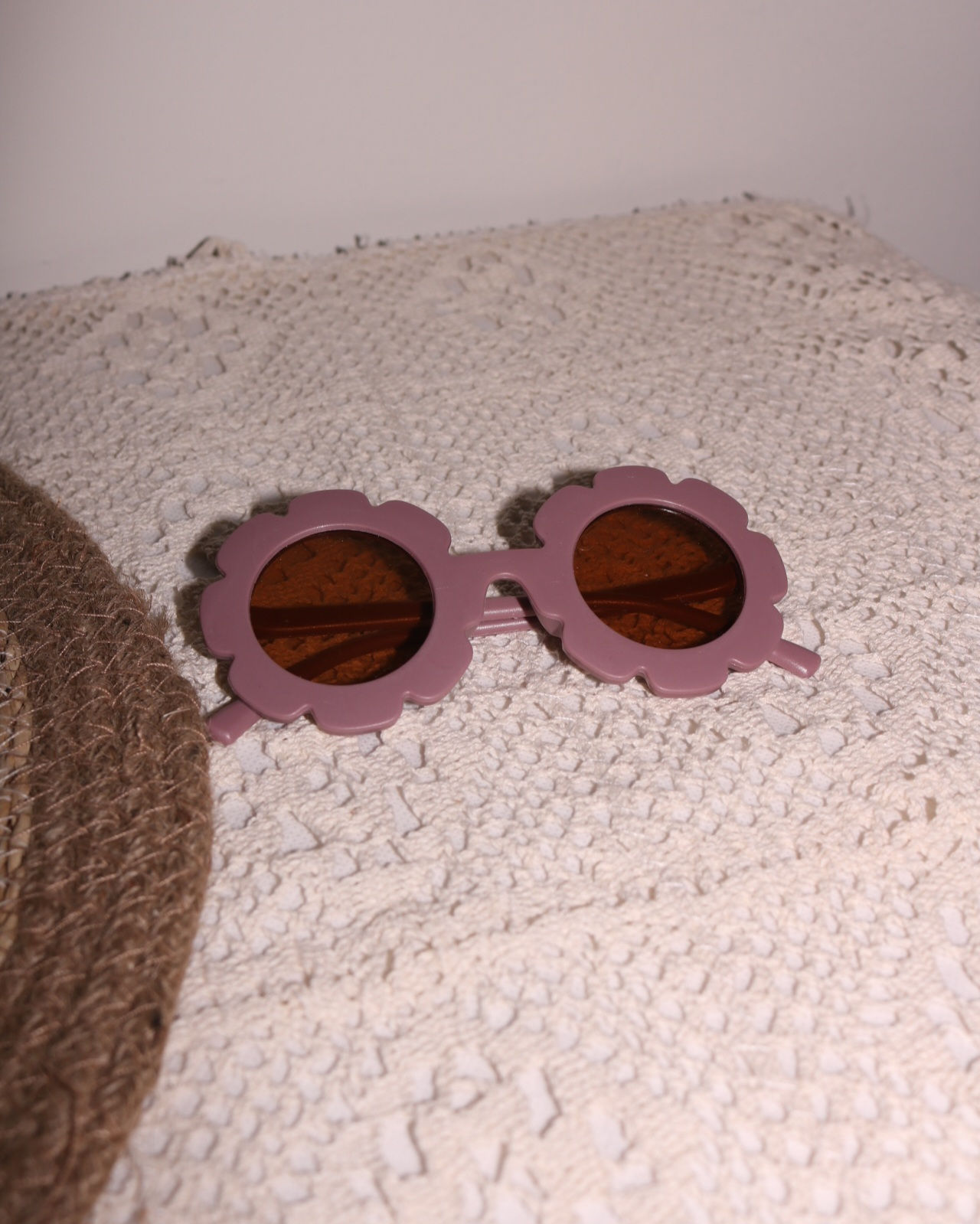 Bloemen kinderzonnebril oud roze