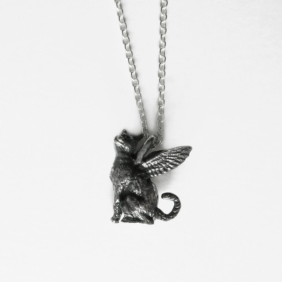 Thumbnail: Tiny Mau Winged Cat Necklace