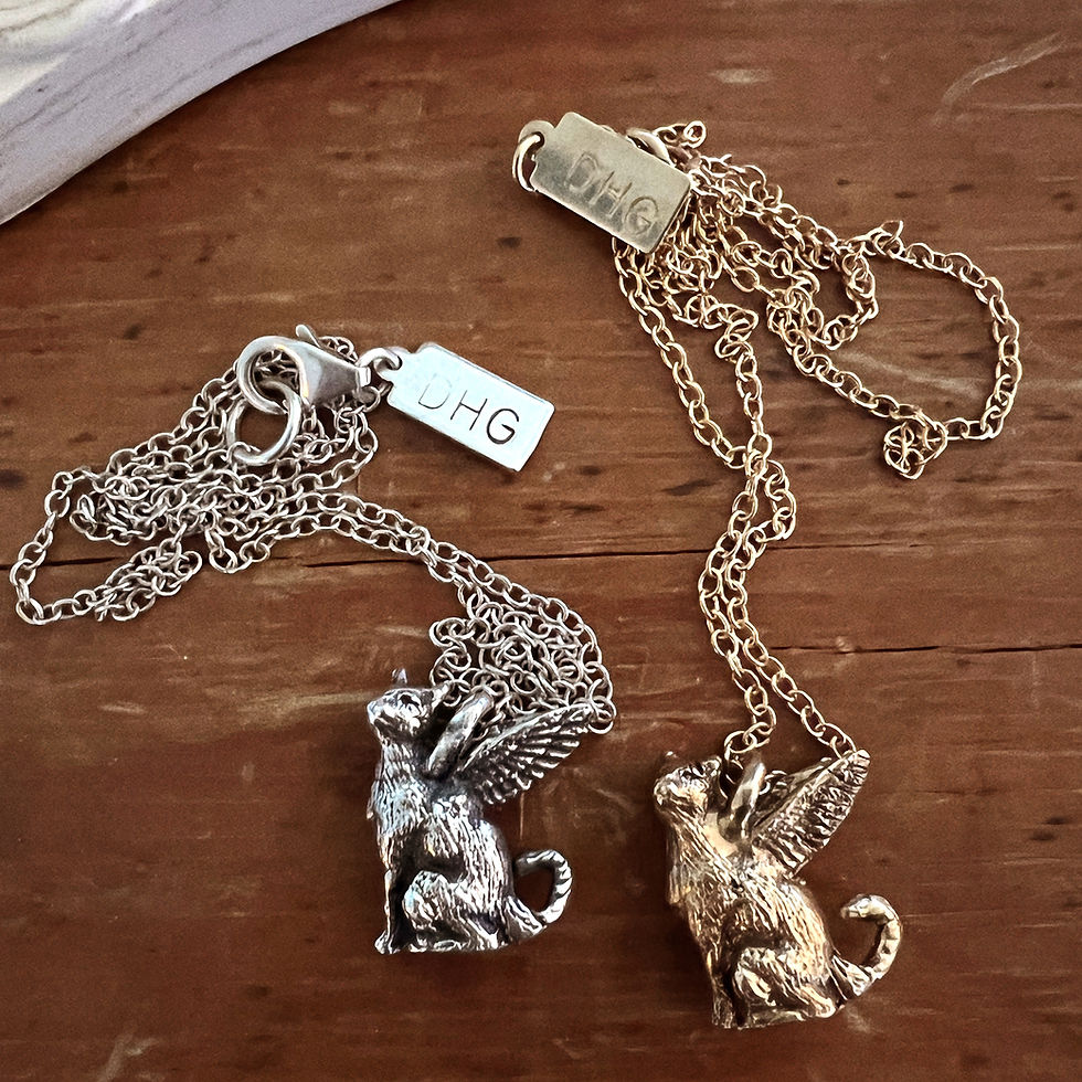 Thumbnail: Tiny Mau Winged Cat Necklace